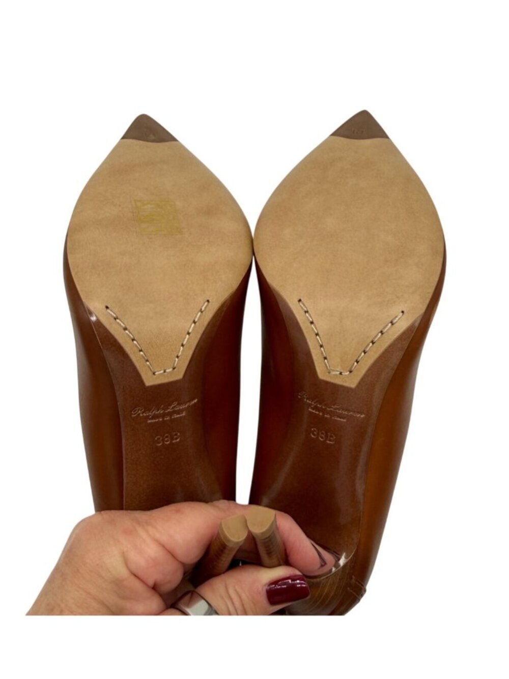 Ralph Lauren Purple Label Brown Leather Pump Sibylle NWB - Size 8 - Picture 7 of 8